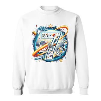 Kinder Astronaut 7 Geburtstag Weltraum Jungen 7 Jahre Raumschiff Sweatshirt - Geschenkecke