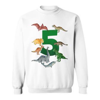 Kinder Geburtstags 5 Jahre Dinosaurier Dino 5 Geburtstag Sweatshirt - Geschenkecke