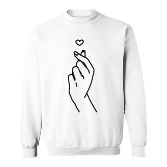 Korean Finger Heart Korean Graphic Kpop Love K-Pop Merch Sweatshirt - Geschenkecke