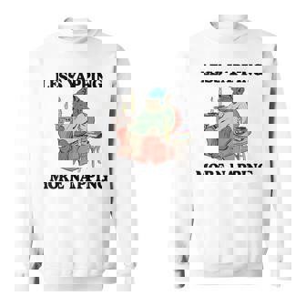 Less Yapping More Napping Bear Lover Reading Sweatshirt - Monsterry