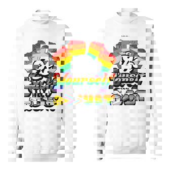 LGBT Pride Month Be Yourself They'Ll Adjust Rainbow Fist Sweatshirt - Monsterry