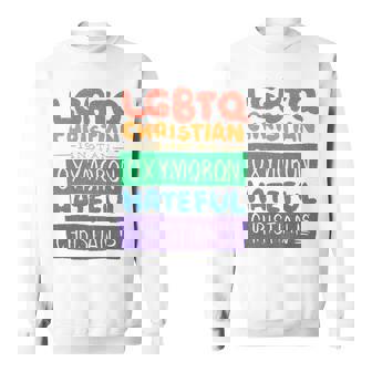 LGBTQ Christian Is Not An Oxymoron LGBT Pride Premium Sweatshirt - Monsterry