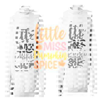 Little Pumpkin Spice Miss Cute Fall Pumpkin Thanksgiving Premium Sweatshirt - Monsterry