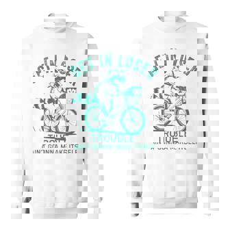 Get In Loser Trouble Ain't Gonna Make Itself Raccoon Sweatshirt - Monsterry