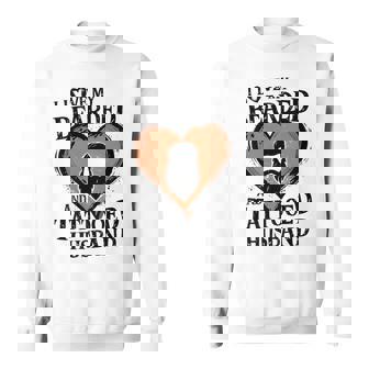 I Love My Bearded And Tattooed Husband Beard Lovers Wife Premium Sweatshirt - Monsterry