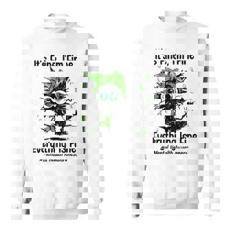 Mental Health Warrior Awareness Black Cat Brain Illness Sweatshirt | Seseable CA