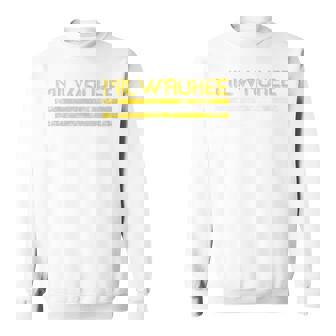 Milwaukee Wisconsin Retro Vintage Weathered Stripe Throwback Sweatshirt - Seseable