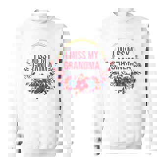I Miss My Grandma Flower Red Blue Floral Family Memorial Sweatshirt - Monsterry