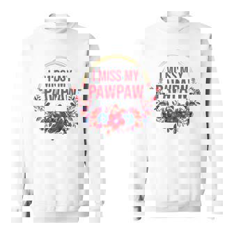 I Miss My Pawpaw Flower Red Blue Floral Family Memorial Sweatshirt - Monsterry