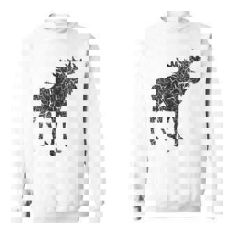 Moose Distressed Print Vintage Moose Sweatshirt | Mazezy