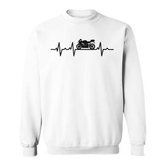 Motorcycle Heartbeat Biker Ecg Heart Rate Motorcycle Biker Sweatshirt - Geschenkecke