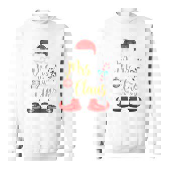 Mrs Claus Christmas Couples Matching Her Xmas Pajama Sweatshirt - Monsterry