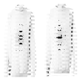 Mystical Symbol Moon Phases Minimal Geometric Monochromatic Tank Top Sweatshirt - Monsterry