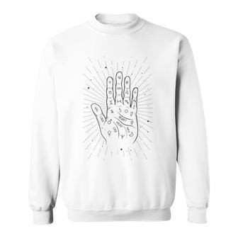 Mystical Symbol Palm Reading Sacred Palmistry Psychic Tank Top Sweatshirt - Monsterry