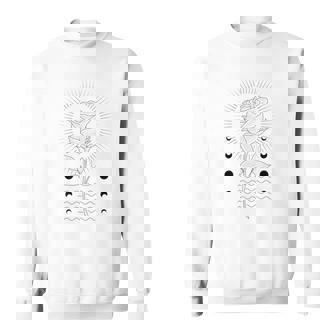 Mystical Symbol Rose Sun Water Moon Phase Horoscope Premium Sweatshirt - Monsterry