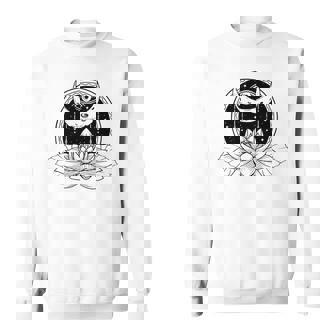 Mystical Symbol Third Eye Lotus Sacred Crescent Moon Premium Sweatshirt - Monsterry