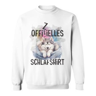 Official Siberian Husky Dog Sleep Blue Sweatshirt - Geschenkecke