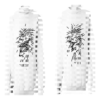 Ostrich Face Cute Animal Minimalism Art Sketch Drawing Sweatshirt - Monsterry