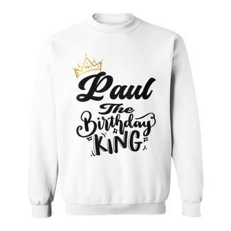 Paul The Birthday King Happy Birthday Boys Nager Gray Sweatshirt - Geschenkecke