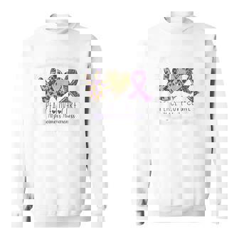 Peace Love Cure We Wear Purple For Alzheimer's Awareness Sweatshirt - Monsterry