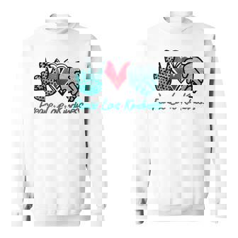 Peace Love Kindness Symbols Teal Design Sweatshirt - Monsterry