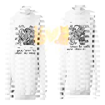 Peace Love Orange Tabby Cat Lover Sweatshirt - Monsterry