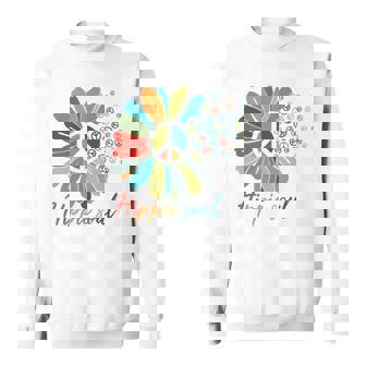 Peace Sign Sunflower Hippie Soul 60's Retro Freethinker Sweatshirt - Monsterry