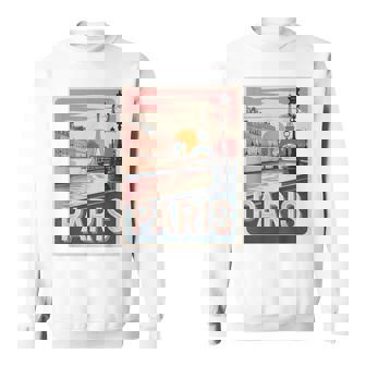 Posterintage Paris Tour Eiffel River Sunset Sweater e - Cadeauxyz