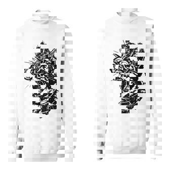 Punk Rock Spooky Cat Lover Scary Halloween Costume Sweatshirt - Monsterry