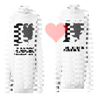 Red Heart I Love Maddox Sweatshirt - Monsterry