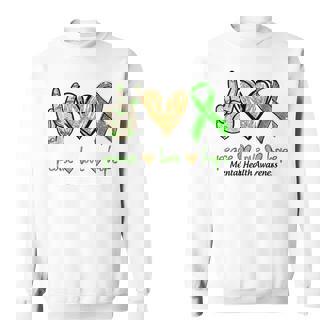 Regalos De Concientización Sobre Salud Mental Green Peace Love Hope Camisa de entrenamiento - Regaloses