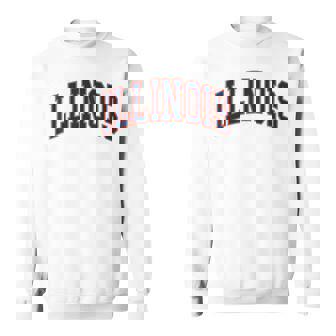 Retro Illinois Vintage Illinois Blue Orange Throwback Il Sweatshirt - Thegiftio