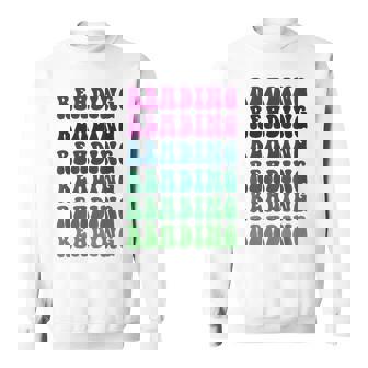 Retro READING Teacher Libraries Vibes Reading Teach Sweatshirt - Monsterry