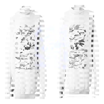 Retro Sea Animals Ocean Wildlife Fish Shark Turtle Octopus Sweatshirt - Monsterry