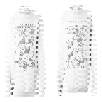 Safari Wildlife Animal Collection Sketch Sweatshirt - Monsterry