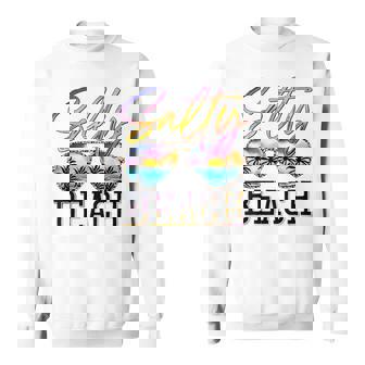 Salty Beach Sunset Sunglasses Summer Vacation Beach Party Sweatshirt - Monsterry