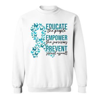 Sexual Assault Awareness Month Educate Empower Prevent Sweatshirt - Thegiftio UK