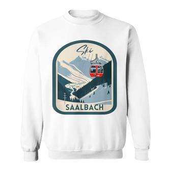 Ski Saalbach Retrointage Style Saalbach Skiing Gray Sweatshirt - Geschenkecke