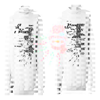 Snowman Mom Candy Cane Red Plaid Christmas Sweatshirt - Monsterry