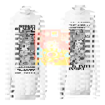 More Spaghetti Less Upsetti Cat Eating Spaghetti Sweatshirt - Thegiftio UK