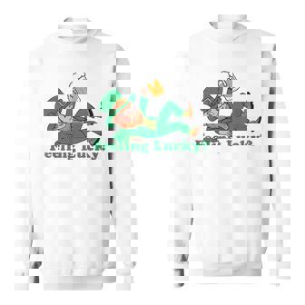St Patrick's Day Feeling Lucky Leprechaun Sweatshirt - Seseable