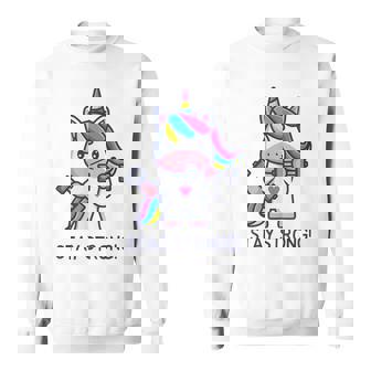 Stay Strong Drôle Mignon Licorne Musculation Gym Sweater e - Cadeauxyz
