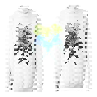Swallowtail Birds With Morning Glories And Angel's Trumpets Tank Top Sweatshirt - Monsterry