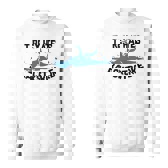 Swimming Backstroke T Rex Dinosaur T Shirt Water Sport Tank Top Sweatshirt - Monsterry