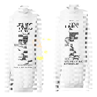 Tennis Because Murder Is Wrong Cat Plays Tennis Sweatshirt - Monsterry