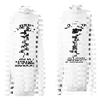 My Tummy Hurts And I'm Mad At The Government Cowboy Raccoon Sweatshirt - Monsterry