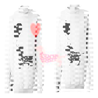 Valentines Wiener Dachshund Doxie In Dog Dress Sweatshirt - Monsterry