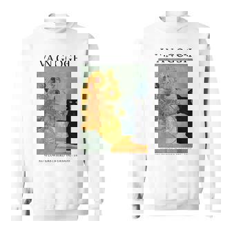 Van Gogh Black Cat With Sunflowers Cat Sweatshirt - Thegiftio UK