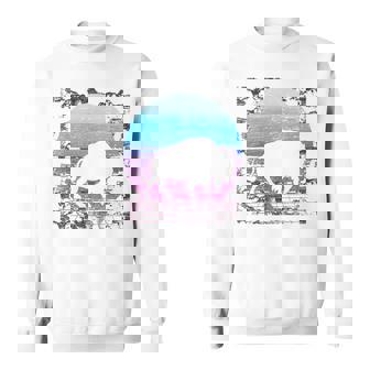 Vaporwave Bison Animal Aesthetique 90S Retro American Buffalo Sweater e - Cadeauxyz