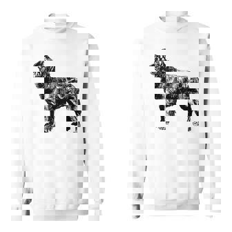 Vintage Illustration Of A Newfoundland Dog Sweatshirt - Monsterry